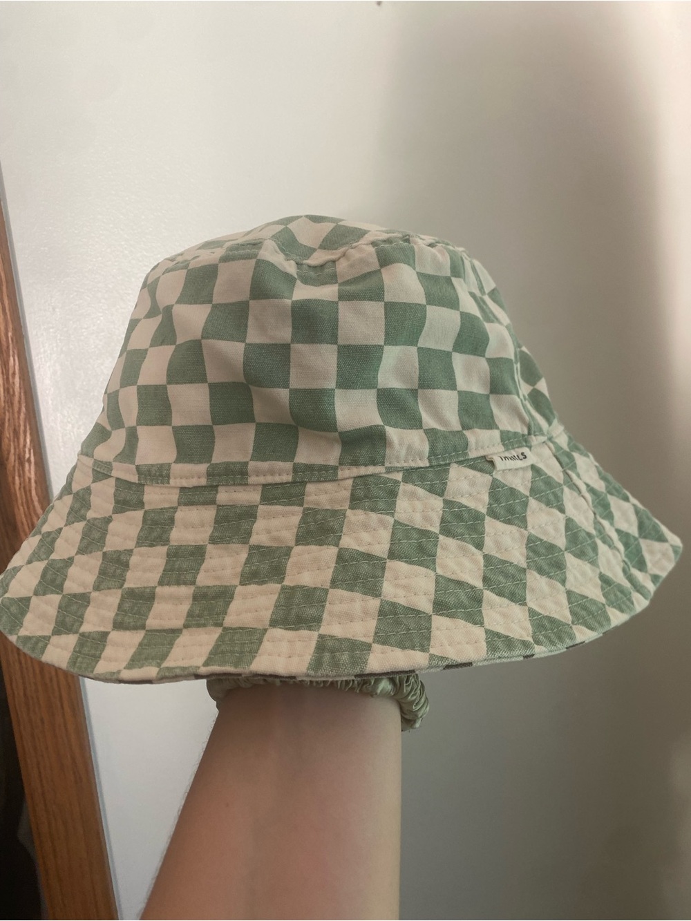 Checkered reversible trucker hat